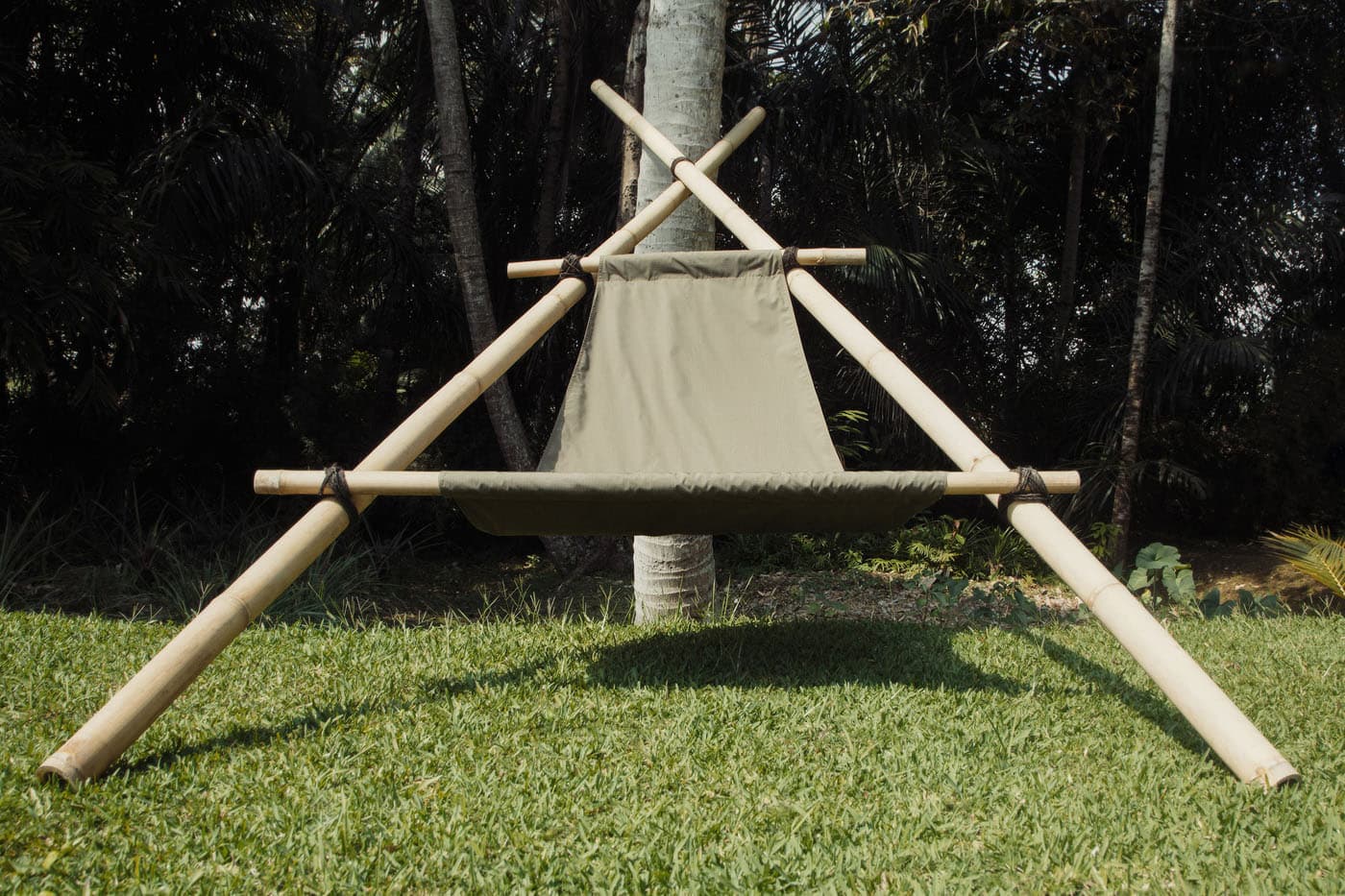 Bamboo A-frame deckchair